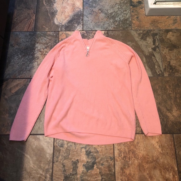 Pink Quarter-Zip Women’s Tradition Sweater - Picture 2 of 7